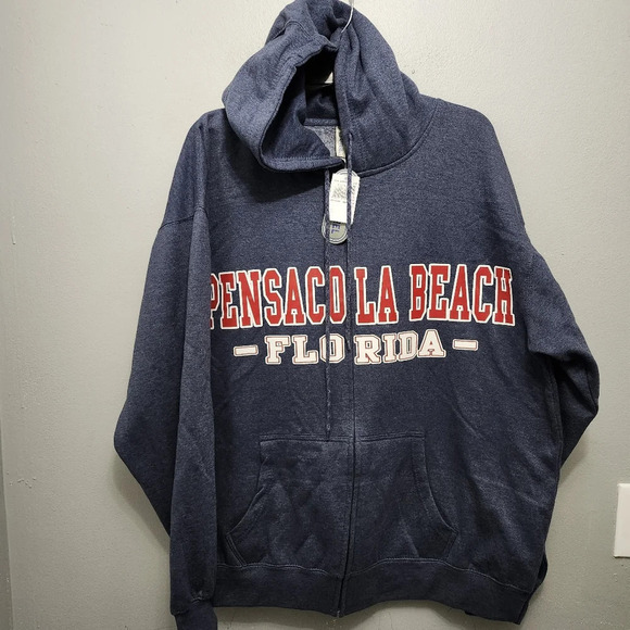 U.S apparel men's full zipper hoodie size 2XL gray Pensacola beach flori… - Picture 1 of 6